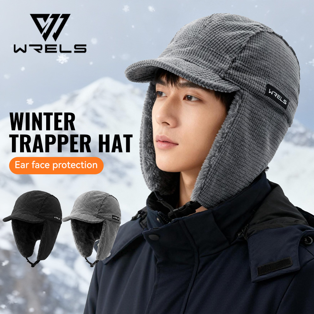 Trapper Hat Ear Flap - WRELS الشتاء الصياد قبعة يندبروف الدافئة