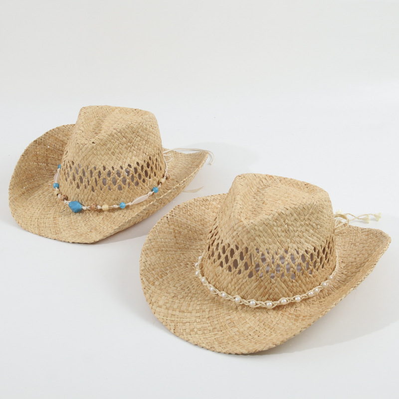 قبعة كاوبوي جديدة للجنسين من ا - مراجعة Cowboy Hat Straw وسعره